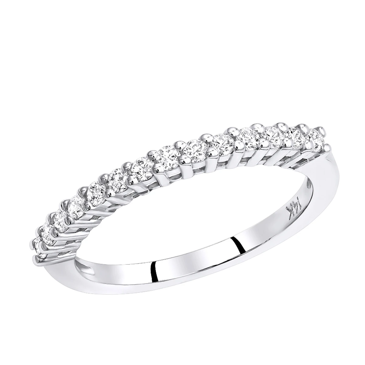 14K White Gold Designer Prong Set Diamond Engagement Ring Band 0.21ct 3 14K White Gold Designer Prong Set Diamond Engagement Ring Band 0.21ct