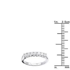 14K White Gold 7 Stone Designer Diamond Engagement Ring Band 0.25ct 17 14K White Gold 7 Stone Designer Diamond Engagement Ring Band 0.25ct -H'Hen Sale Store 14k gold designer diamond engagement ring band 025ct p 26205 rulerwh