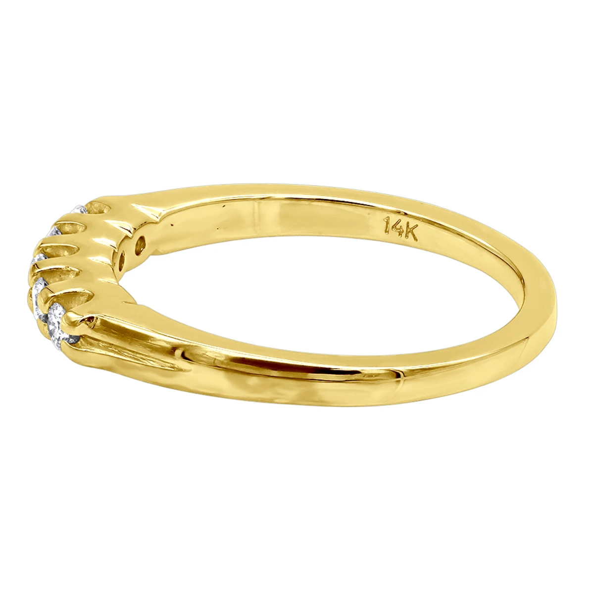 14K White Gold Designer Prong Set Diamond Engagement Ring Band 0.25ct 7 14K White Gold Designer Prong Set Diamond Engagement Ring Band 0.25ct - Image 5