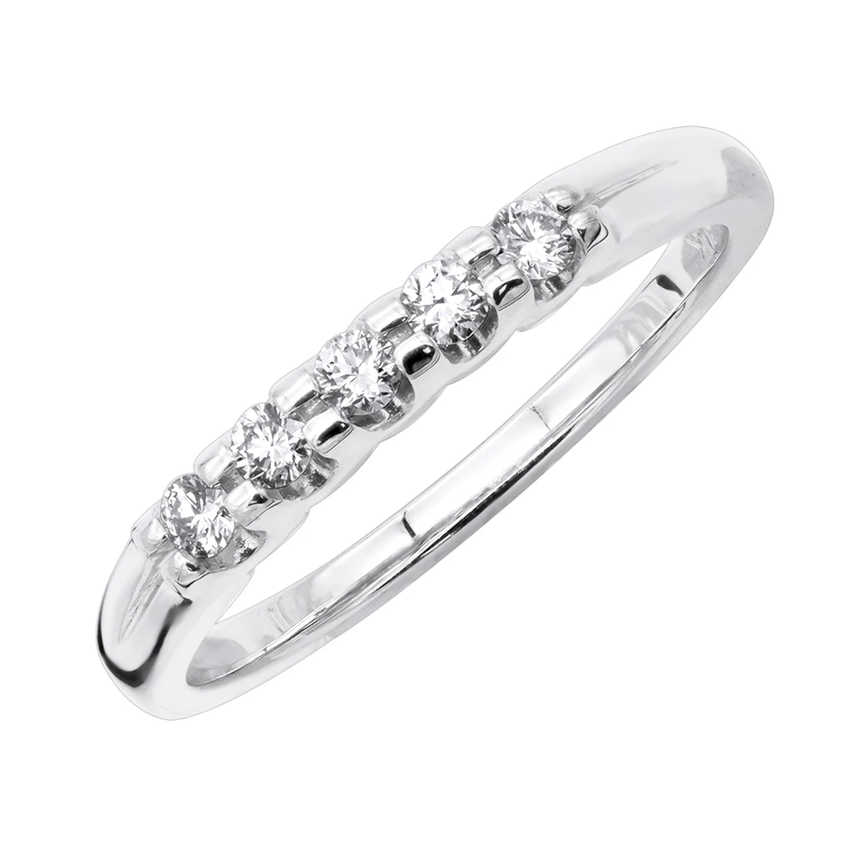 14K White Gold Designer Prong Set Diamond Engagement Ring Band 0.25ct 3 14K White Gold Designer Prong Set Diamond Engagement Ring Band 0.25ct