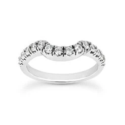 14K White Gold Prong Set Diamond Engagement Ring Band 0.28ct