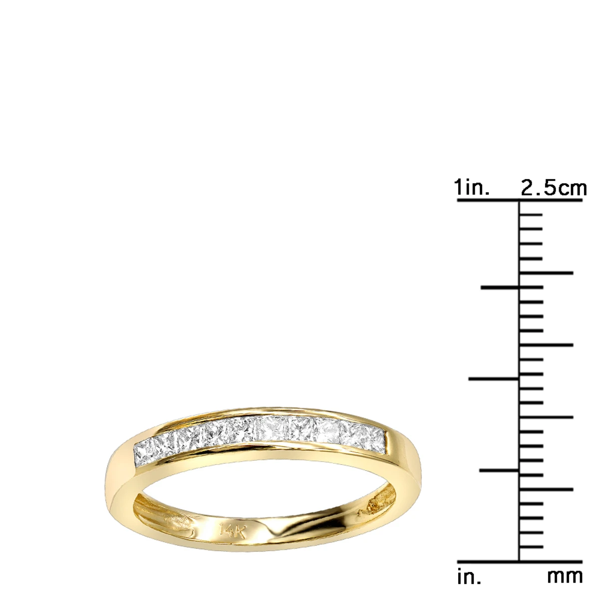 14K Yellow Gold Princess Cut Diamond Engagement Ring Band 0.33ct 8 14K Yellow Gold Princess Cut Diamond Engagement Ring Band 0.33ct - Image 6
