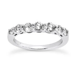 Ultra Thin 14K White Gold Designer Diamond Engagement Ring Band 0.37ct