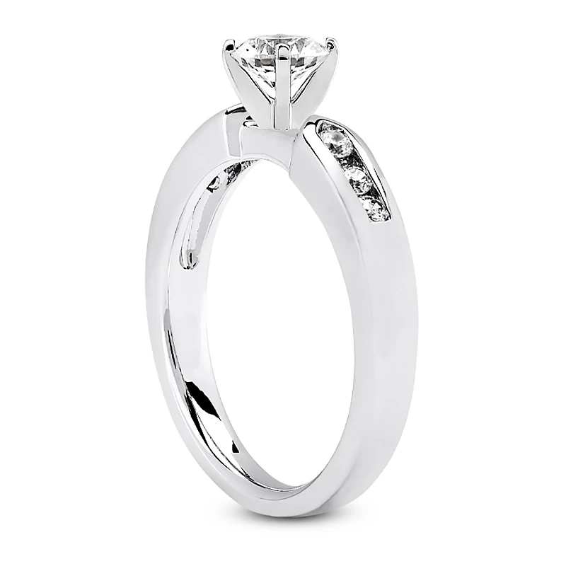 14K White Gold Designer Diamond Engagement Ring Set 0.85ct 11 14K White Gold Designer Diamond Engagement Ring Set 0.85ct - Image 9