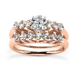 14K White Gold Designer Handmade Diamond Engagement Ring Set 0.92ct 19 14K White Gold Designer Handmade Diamond Engagement Ring Set 0.92ct -H'Hen Sale Store 14k gold designer diamond engagement ring set 092ct p 26414 rose 20220426