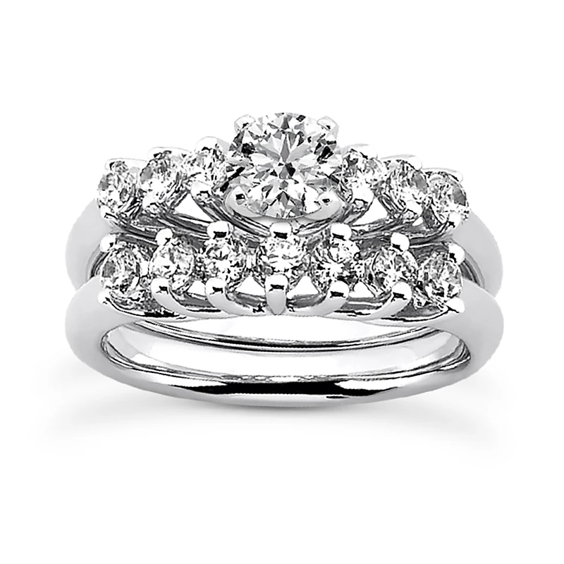 14K White Gold Designer Handmade Diamond Engagement Ring Set 0.92ct 3 14K White Gold Designer Handmade Diamond Engagement Ring Set 0.92ct