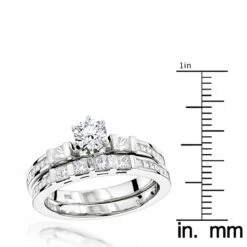 14K White Gold Designer Diamond Engagement Ring Set 1.94ct 12 14K White Gold Designer Diamond Engagement Ring Set 1.94ct -H'Hen Sale Store 14k gold designer diamond engagement ring set 194ct p 27049 rulerwh