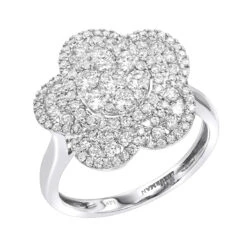 14K Rose Gold Designer Diamond Flower Ladies Cocktail Ring 1.5ct By Luxurman -H'Hen Sale Store 14k gold designer diamond flower ladies cocktail ring 15ct by luxurman wh