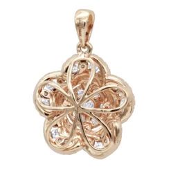 14K Rose Gold Designer Ladies Diamond Flower Pendant 1.25ct By Luxurman -H'Hen Sale Store 14k gold designer ladies diamond flower pendant 125ct by luxurman backro