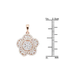 14K Rose Gold Designer Ladies Diamond Flower Pendant 1.25ct By Luxurman -H'Hen Sale Store 14k gold designer ladies diamond flower pendant 125ct by luxurman rulerro