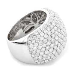 14K White Gold Designer Pave Diamond Ring For Women 5 Carat Wide Anniversary Band 11 14K White Gold Designer Pave Diamond Ring For Women 5 Carat Wide Anniversary Band -H'Hen Sale Store 14k gold designer pave diamond ring 550ct p 6076 backwh