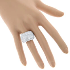 14K White Gold Designer Pave Diamond Ring For Women 5 Carat Wide Anniversary Band 12 14K White Gold Designer Pave Diamond Ring For Women 5 Carat Wide Anniversary Band -H'Hen Sale Store 14k gold designer pave diamond ring 550ct p 6076 bodwh