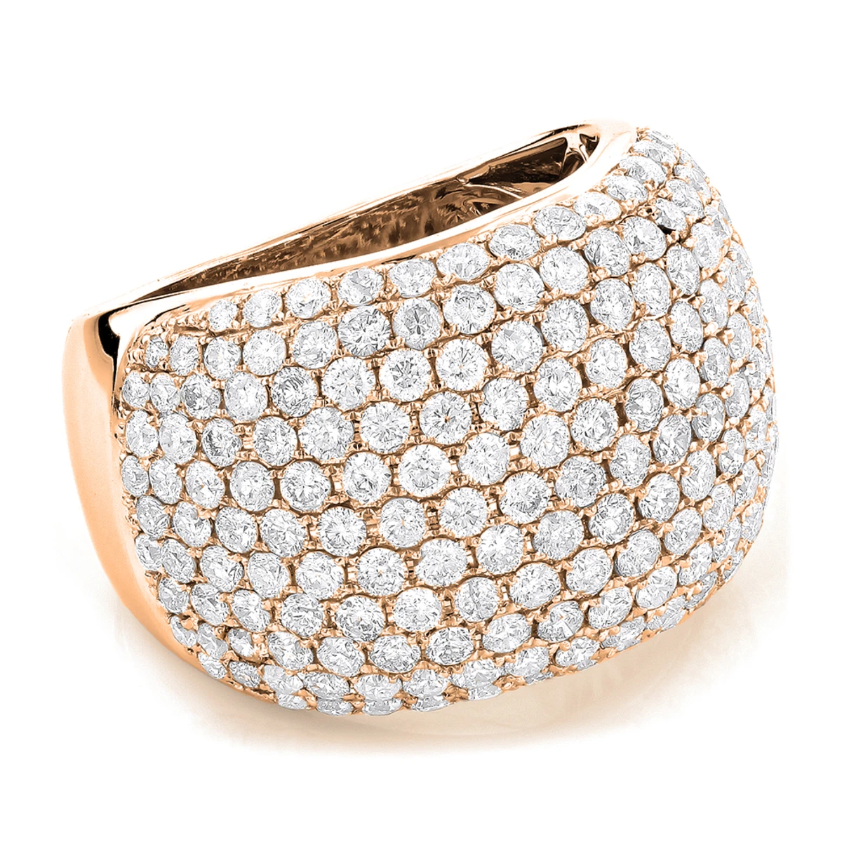 14K White Gold Designer Pave Diamond Ring For Women 5 Carat Wide Anniversary Band 5 14K White Gold Designer Pave Diamond Ring For Women 5 Carat Wide Anniversary Band - Image 3