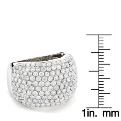 14K White Gold Designer Pave Diamond Ring For Women 5 Carat Wide Anniversary Band 13 14K White Gold Designer Pave Diamond Ring For Women 5 Carat Wide Anniversary Band -H'Hen Sale Store 14k gold designer pave diamond ring 550ct p 6076 rulerwh