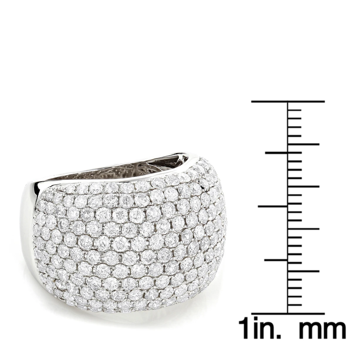 14K White Gold Designer Pave Diamond Ring For Women 5 Carat Wide Anniversary Band 8 14K White Gold Designer Pave Diamond Ring For Women 5 Carat Wide Anniversary Band - Image 6