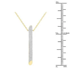 14K Yellow Gold Designer Vertical Diamond Bar Necklace Ladies Pendant With Chain 0.5ct -H'Hen Sale Store 14k gold designer vertical diamond bar necklace ladies pendant with chain 803215 rulerye
