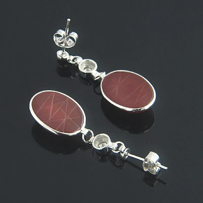 14K White Gold Diamond And Carnelian Scarab Earrings 0.25ct 4 14K White Gold Diamond And Carnelian Scarab Earrings 0.25ct - Image 2