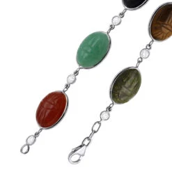 14K White Gold Diamond And Multi Color Scarab Bracelet 0.72ct 15 14K White Gold Diamond And Multi Color Scarab Bracelet 0.72ct -H'Hen Sale Store 14k gold diamond and multi color scarab bracelet 072ct p 6254 clasp white