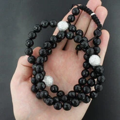 14K White Gold Diamond Bead Necklace 2.25ct Shangri-La -H'Hen Sale Store 14k gold diamond bead necklace 225ct shangri la p 48030back