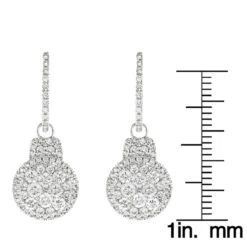 14K White Gold Diamond Circle Earrings 1.95ct -H'Hen Sale Store 14k gold diamond circle earrings 195ct ruler