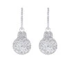 14K White Gold Diamond Circle Earrings 1.95ct