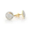 14K Yellow Gold Diamond Circle Earrings Studs 0.26ct -H'Hen Sale Store 14k gold diamond circle earrings studs 026ct 1