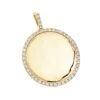 14K Yellow Gold Diamond Circle Medallion Pendant For Women 0.5ct By Luxurman