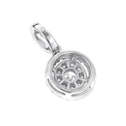 14K White Gold Diamond Circle Pendant For Women By Luxurman 0.33ct -H'Hen Sale Store 14k gold diamond circle pendant for women by luxurman 033ct backwh
