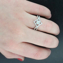 14K White Gold Diamond Cluster Ring 0.66ct -H'Hen Sale Store 14k gold diamond cluster ring 066ct p 40467bod