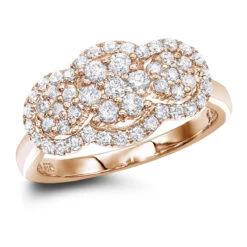 14K White Gold Diamond Cluster Ring 0.96ct -H'Hen Sale Store 14k gold diamond cluster ring 096ct p 40592 ro