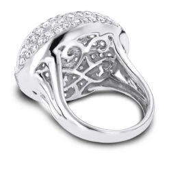 14K White Gold Diamond Cocktail Ring 4.53ct -H'Hen Sale Store 14k gold diamond cocktail ring 453ct p 40378 backwh