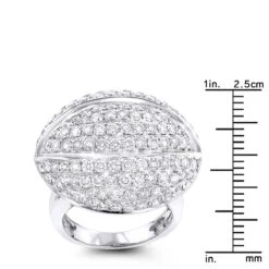 14K White Gold Diamond Cocktail Ring 4.53ct -H'Hen Sale Store 14k gold diamond cocktail ring 453ct p 40378 rulerwh