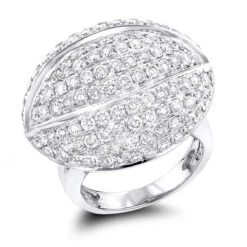 14K White Gold Diamond Cocktail Ring 4.53ct