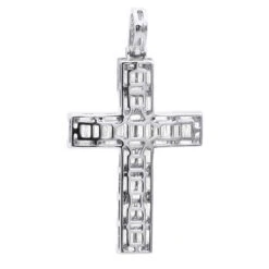 Luxurman 4 Carat Round & Baguette Diamond Cross Pendant For Men 14K Yellow Gold 13 Luxurman 4 Carat Round & Baguette Diamond Cross Pendant For Men 14K Yellow Gold -H'Hen Sale Store 14k gold diamond cross pendant for men 4 carats round baguette diamonds 803240 back white