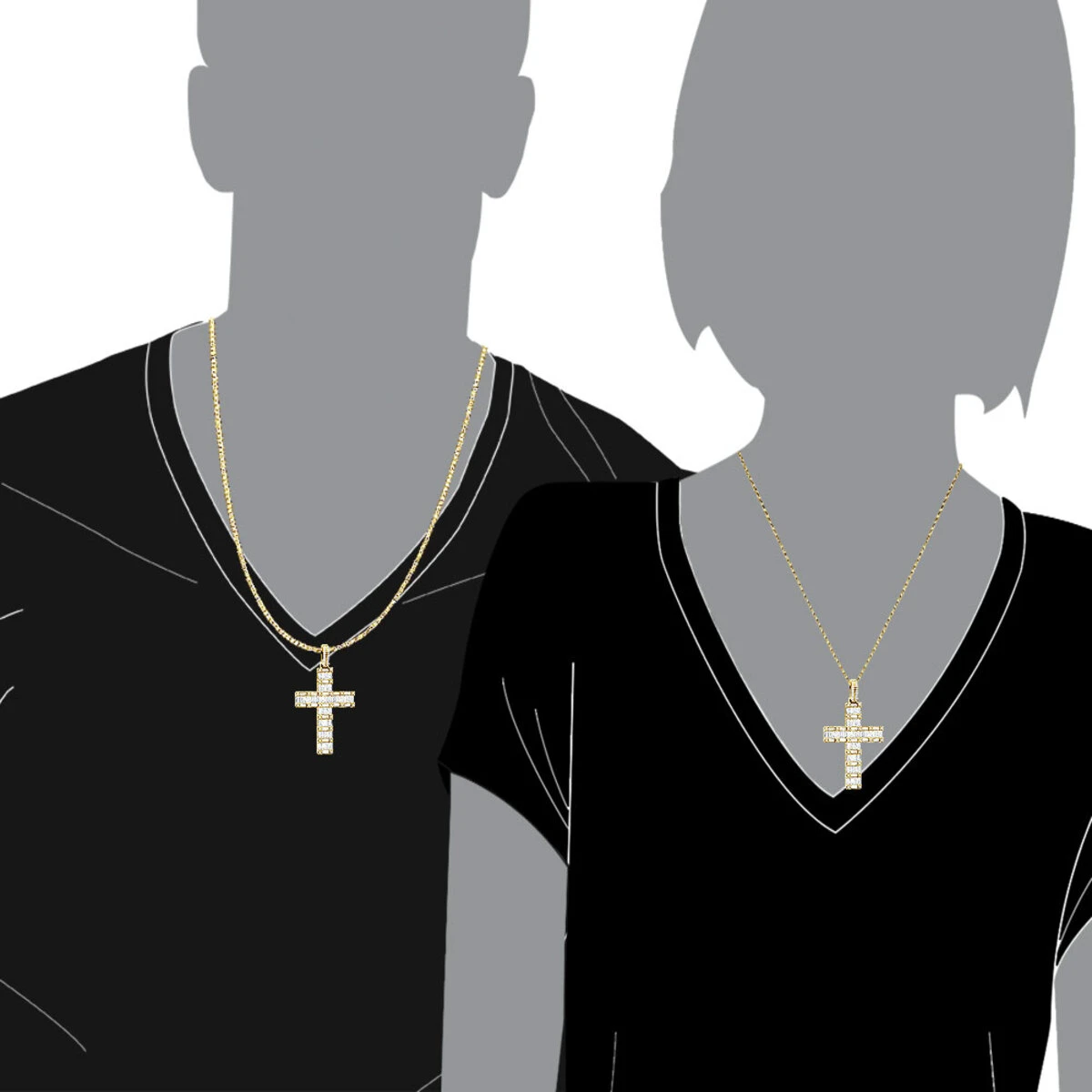 Luxurman 4 Carat Round & Baguette Diamond Cross Pendant For Men 14K Yellow Gold 9 Luxurman 4 Carat Round & Baguette Diamond Cross Pendant For Men 14K Yellow Gold - Image 7