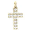 Luxurman 4 Carat Round & Baguette Diamond Cross Pendant For Men 14K Yellow Gold