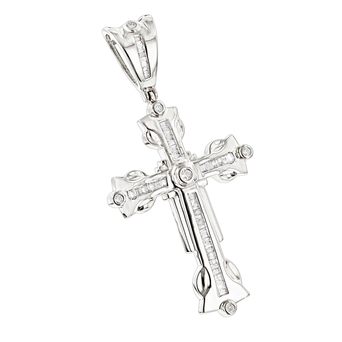 14K Yellow Gold Diamond Cross Pendant Men's Charm 0.95ct 4 14K Yellow Gold Diamond Cross Pendant Men's Charm 0.95ct - Image 2