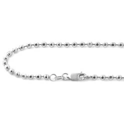 Men's Dog Tag 14K White Gold Ball Chain 4mm Wide, 22in - 40in