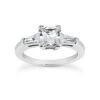 14K White Gold Diamond Designer Engagement Ring 0.52ct