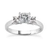 14K White Gold Diamond Designer Engagement Ring 0.60ct
