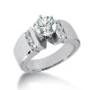 14K White Gold Prong And Channel Set Diamond Designer Engagement Ring 0.80ct