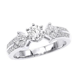 14K Yellow Gold Prong Set Diamond Designer Engagement Ring 1.06ct -H'Hen Sale Store 14k gold diamond designer engagement ring 106ct p 28845 wh