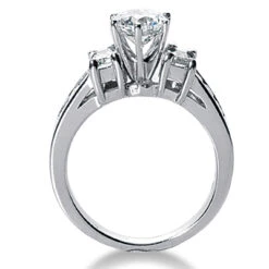 14K White Gold Prong And Channel Set Diamond Designer Engagement Ring 1.58ct -H'Hen Sale Store 14k gold diamond designer engagement ring 158ct p 25426 back white 20220426