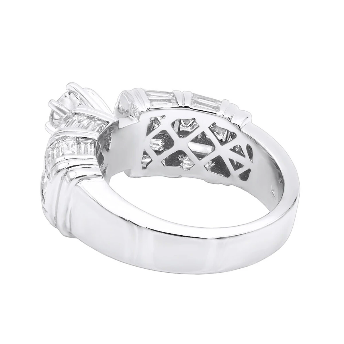14K White Gold Diamond Designer Engagement Ring 3.38ct 6 14K White Gold Diamond Designer Engagement Ring 3.38ct - Image 4