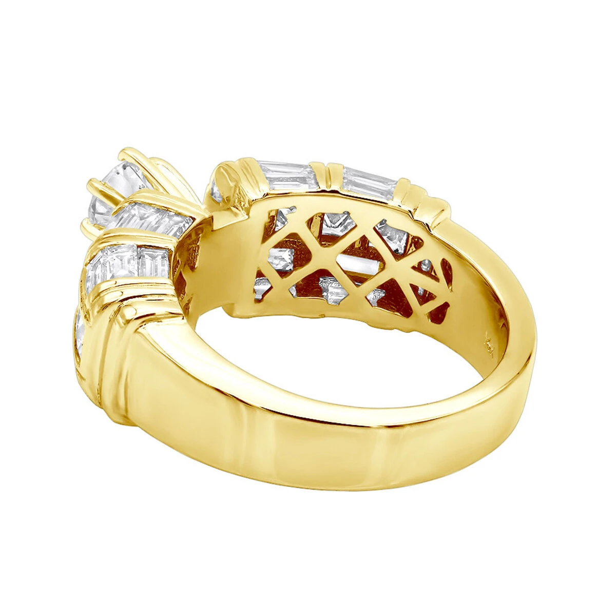 14K White Gold Diamond Designer Engagement Ring 3.38ct 7 14K White Gold Diamond Designer Engagement Ring 3.38ct - Image 5