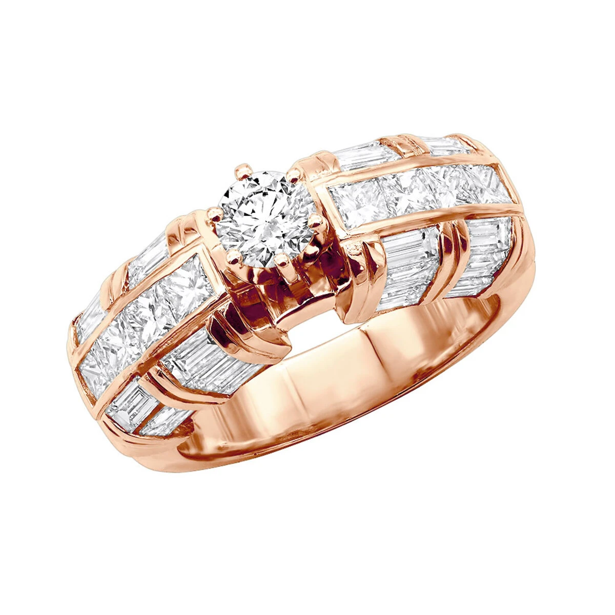 14K White Gold Diamond Designer Engagement Ring 3.38ct 5 14K White Gold Diamond Designer Engagement Ring 3.38ct - Image 3