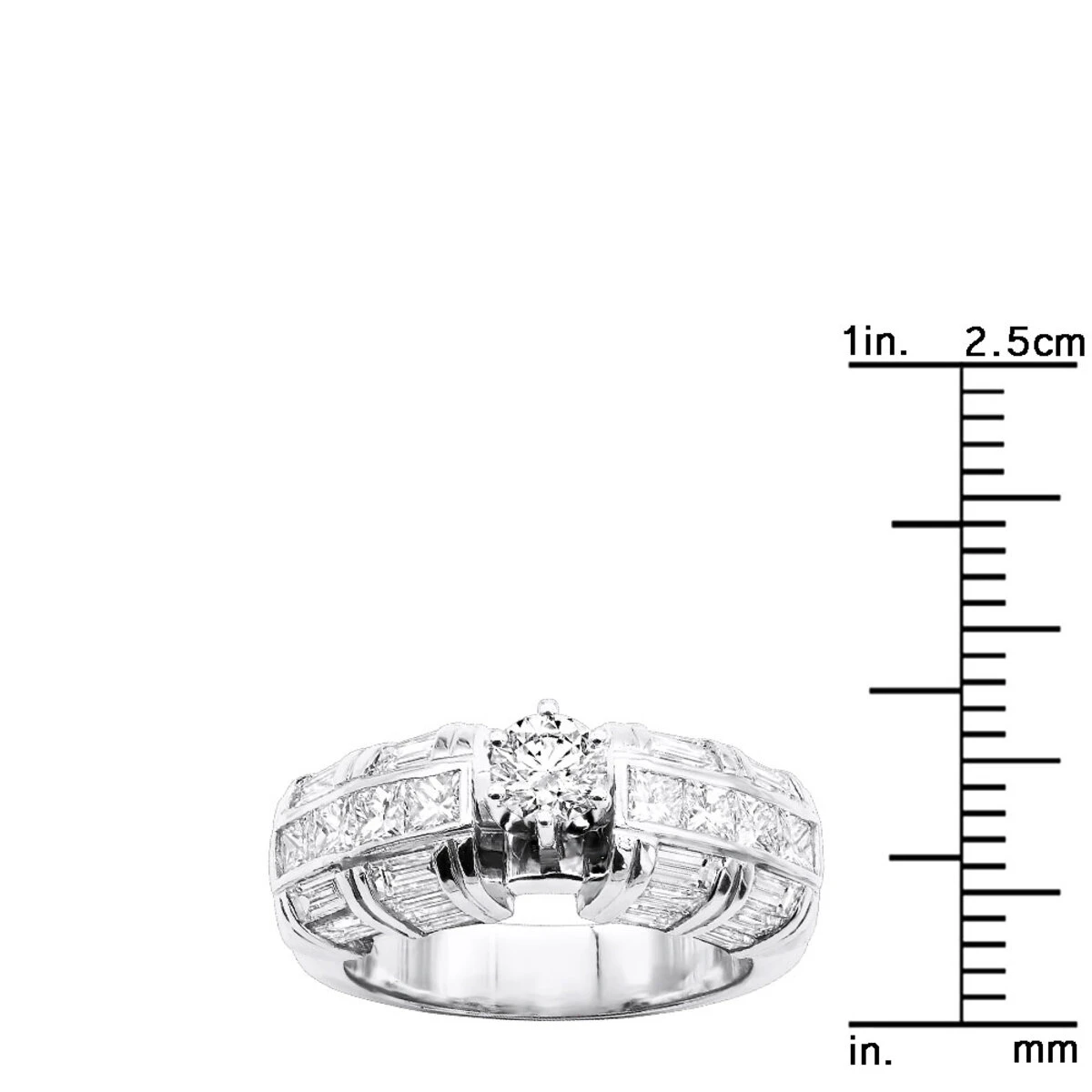 14K White Gold Diamond Designer Engagement Ring 3.38ct 10 14K White Gold Diamond Designer Engagement Ring 3.38ct - Image 8