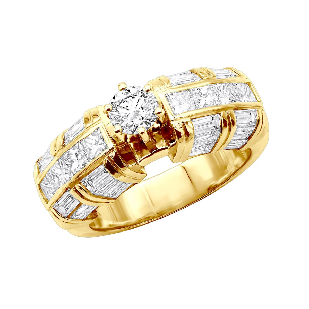 14K White Gold Diamond Designer Engagement Ring 3.38ct 4 14K White Gold Diamond Designer Engagement Ring 3.38ct - Image 2