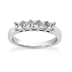 Thin 14K White Gold Diamond Designer Engagement Ring Band 0.50ct
