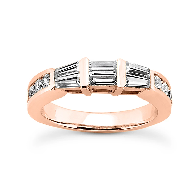 Thin 14K White Gold Diamond Designer Engagement Ring Band 0.76ct 5 Thin 14K White Gold Diamond Designer Engagement Ring Band 0.76ct - Image 3